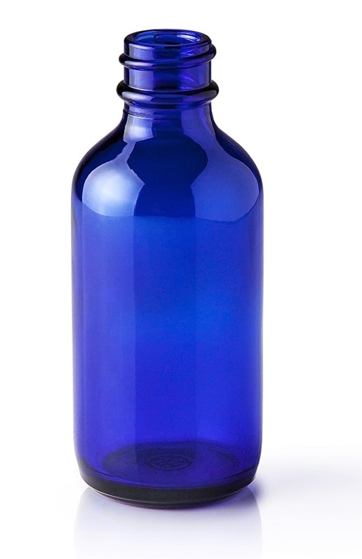 120 ML (22mm neck finish) Boston Round Cobalt Blue Glass Bottle - 640 units @ $0.37 per bottle