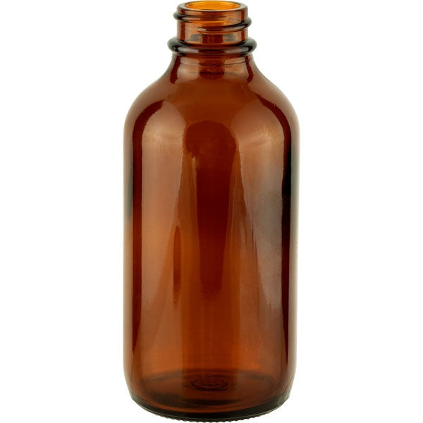 120 ML (22mm Neck Finish) Boston Round Amber Glass Bottle - 6400 Units @ $0.28 Per Bottle